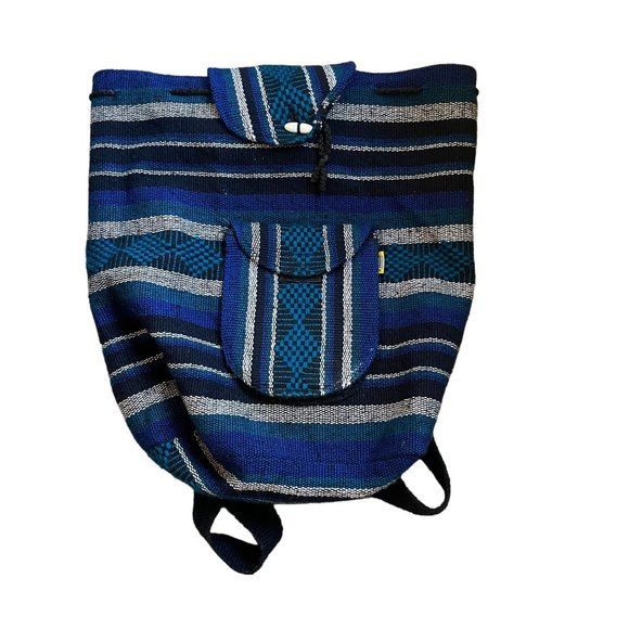 Pinzon Boho Drawstring Backpack Bag Colorful Zip Pocket 15"x15" - Picture 1 of 4